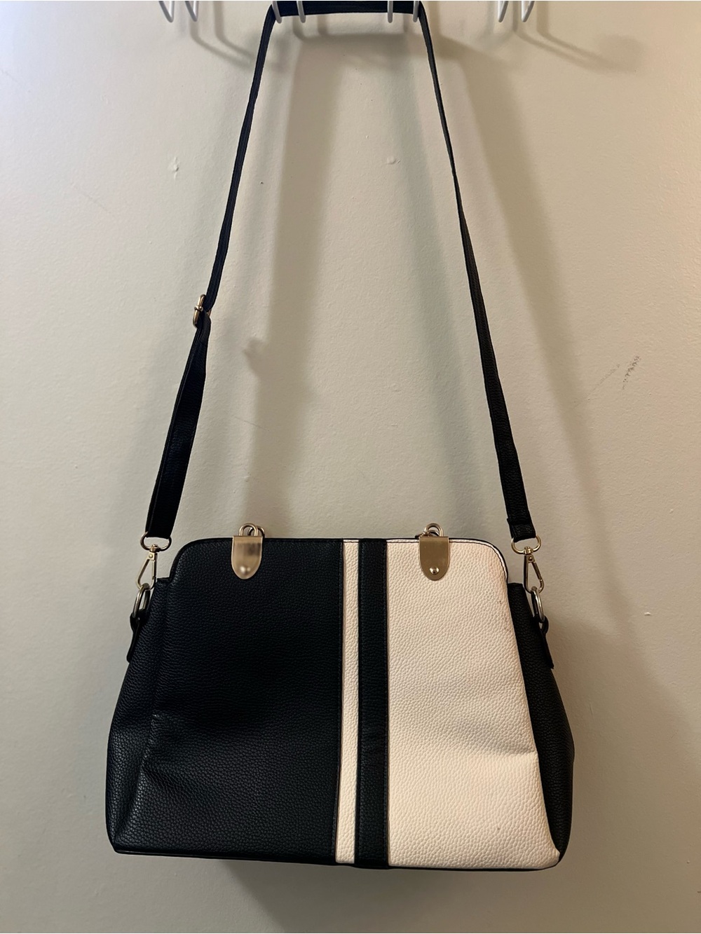 Black & White Two-Tone Shoulder Bag